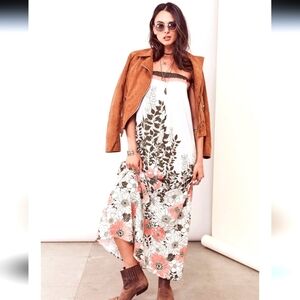 Lovestitch Jania Strapless Floral Boho Maxi Dress